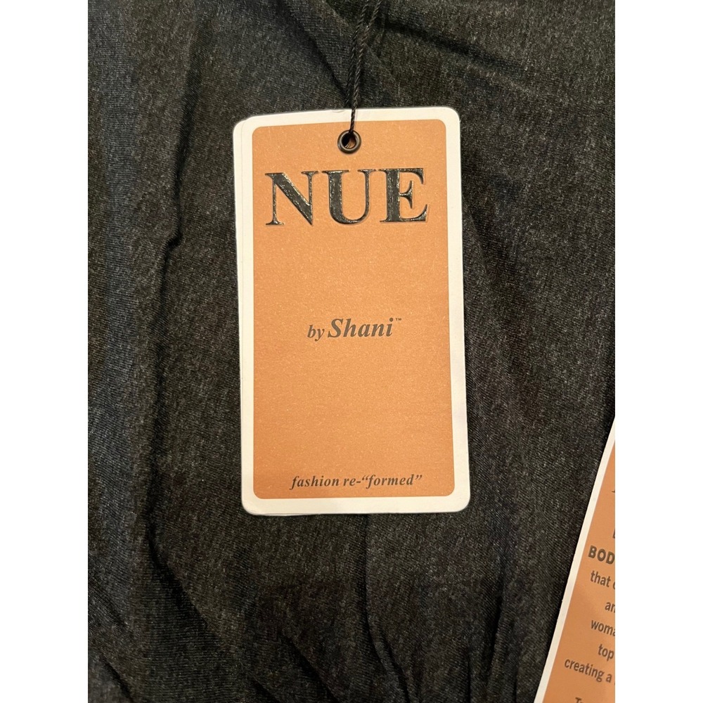 NUE by Shani GRAY A Line 3/4 Sleeve Dress Built-in Body Shaper Dress Sz 10 S293 - Picture 7 of 16